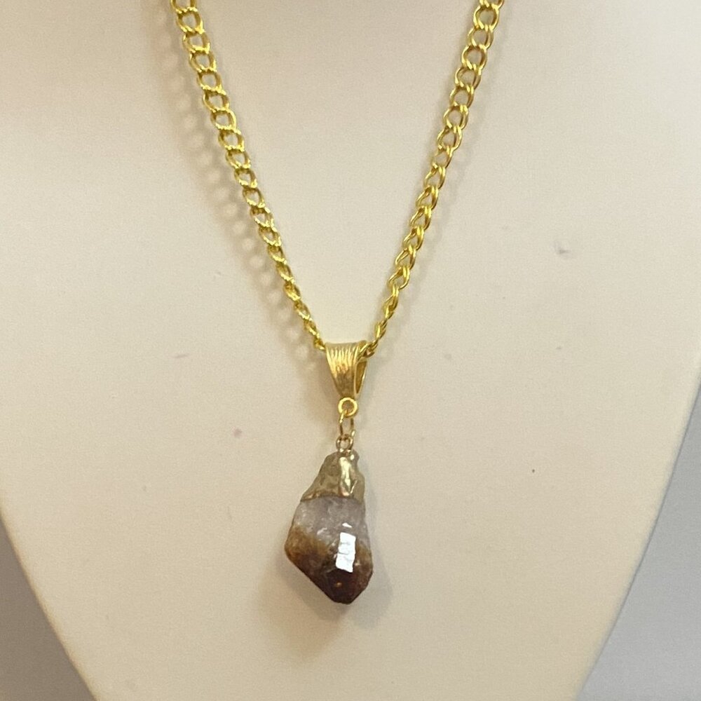 Raw Citrine nugget necklace